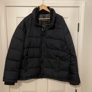Mens XL Calvin Klein puffer dark blue jacket